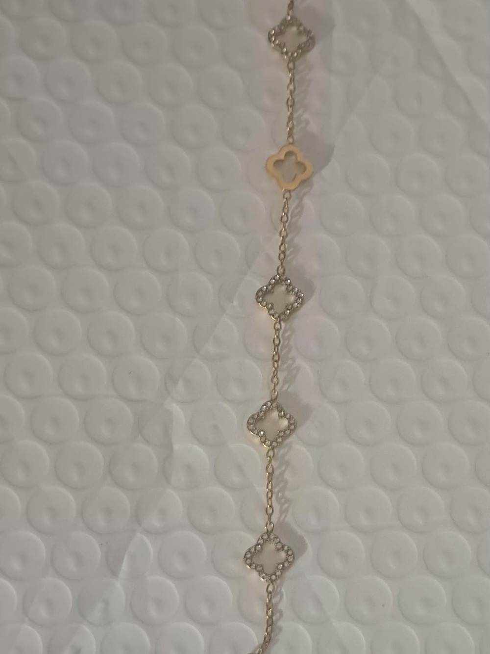Gold Quatrefoil Link Necklace - Women's Elegant Pendant Chain